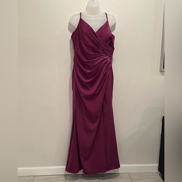 DA VINCI Magenta Draped Evening Gown Formal Maxi Dress/size 16W - Picture 1 of 12